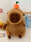  Thú Bông Capybara Đầu Đội Trái Cam Màu Nâu - Chipchipshop 