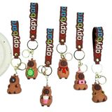  Móc Khóa Nhựa Capybara Ôm Trà Sữa Màu Nâu Size 6cm - Chipchipshop 