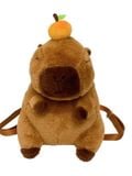  Balo Lông Capybara Đội Trái Cam Màu Nâu - Chipchipshop 