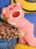  Thú Bông Gấu Dâu Nằm Màu Hồng Nhạt Tai Cài Dâu Size 50cm - Chipchipshop 
