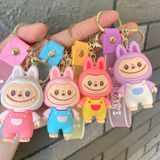  Móc Khóa Nhựa Labubu Tím Yếm Trắng Size 8cm - Chipchipshop 