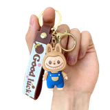  Móc Khóa Nhựa Labubu Vàng Yếm Xanh Size 8cm - Chipchipshop 