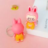 Móc Khóa Nhựa Labubu Hồng Yếm Vàng Size 6cm - Chipchipshop 