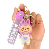  Móc Khóa Nhựa Labubu Tím Yếm Trắng Size 8cm - Chipchipshop 