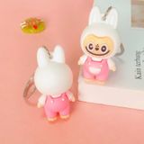  Móc Khóa Nhựa Labubu Trắng Yếm Hồng Size 6cm - Chipchipshop 