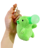  Móc Khóa Thú Bông Capybara Thổi Bong Bóng Màu Xanh Lá Size 12cm - Chipchipshop 