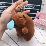  Móc Khóa Thú Bông Capybara Rút Mũi Nhanh Màu Nâu Size 12cm - Chipchipshop 