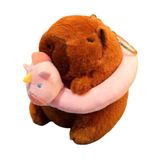  Móc Khóa Thú Bông Capybara Phao Ngựa Unicorn Hồng Size 10cm - Chipchipshop 