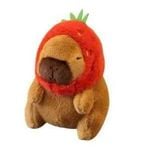  Móc Khóa Thú Bông Capybara Đội Nón Dâu Tây Size 10cm - Chipchipshop 