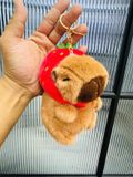  Móc Khóa Thú Bông Capybara Đội Nón Dâu Tây Size 14cm - Chipchipshop 