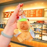  Móc Khoá Thú Bông Capybara Áo Sọc Màu Xanh Lá Size 12cm - Chipchipshop 