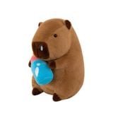  Thú Bông Capybara Ôm Bình Sữa Màu Nâu ( Lông Mịn) Size 40cm - Chipchipshop 