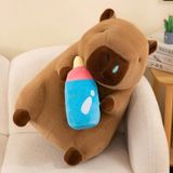 Thú Bông Capybara Ôm Bình Sữa Màu Nâu ( Lông Mịn) Size 40cm - Chipchipshop 