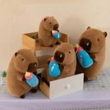  Thú Bông Capybara Ôm Bình Sữa Màu Nâu ( Lông Mịn) Size 40cm - Chipchipshop 