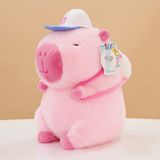  Gấu Bông Capybara Đeo Balo Đội Nón Màu Hồng - Chipchipshop 