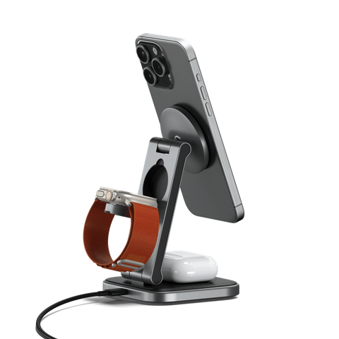  Đế sạc không dây Qi2 3 trong 1 – Có thể gập gọn, sạc nhanh 15W, chống quá tải 