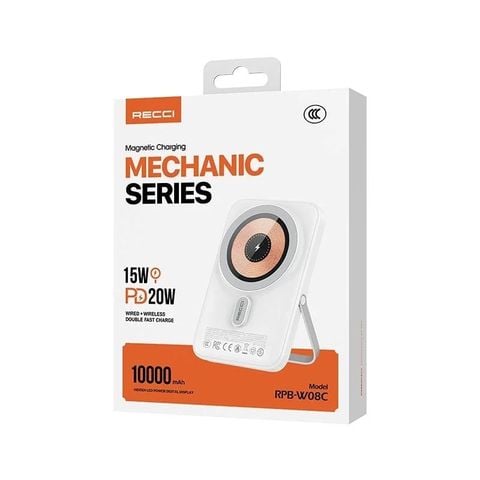  Sạc Dự Phòng RECCI RPB-W08C 10.000mAh PD20W - Nâng Cao Trải Nghiệm Sạc Nhanh và Tiện Lợi 