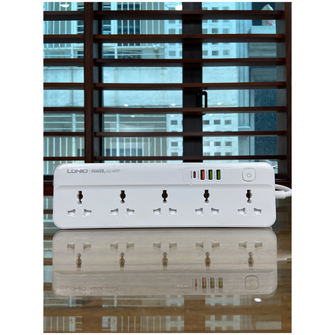  Ổ Cắm Điện Đa Năng LDNIO SC5415 - 5 Ổ Cắm + 4 Cổng Sạc Nhanh USB & Type-C, Chống Giật Trẻ Em, Công Suất 2500W, Dây Dài 2M 