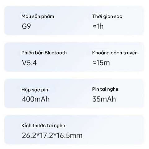  Tai Nghe Bluetooth TWS DROB G9 - Màn Hình Cảm Ứng & Pin 400mAh 48 Giờ 