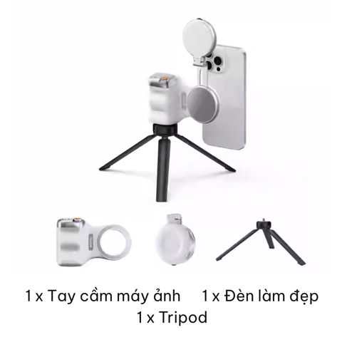  TELESIN Tay Cầm Chụp Ảnh Từ Tính Cho Điện Thoại Kèm Remote -  Chụp Ảnh Chuyên Nghiệp 360° 