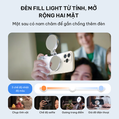  TELESIN Tay Cầm Chụp Ảnh Từ Tính Cho Điện Thoại Kèm Remote -  Chụp Ảnh Chuyên Nghiệp 360° 
