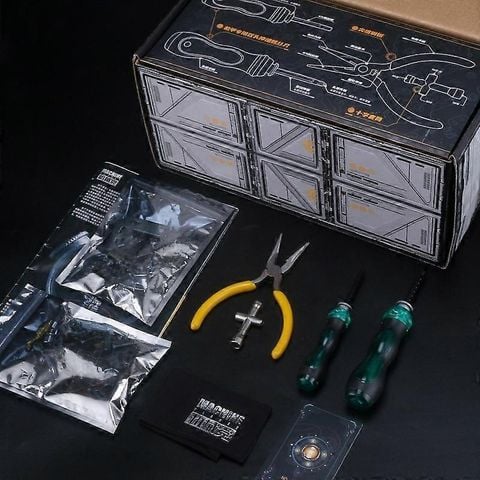  Mô hình kim loại cơ học 3D DIY Cơ Khí Xếp hình Robot Đồng hồ sáng tạo 