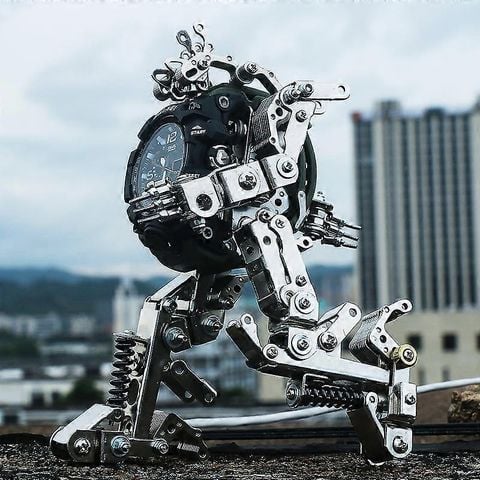  Mô hình kim loại cơ học 3D DIY Cơ Khí Xếp hình Robot Đồng hồ sáng tạo 