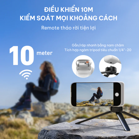  TELESIN Tay Cầm Chụp Ảnh Từ Tính Cho Điện Thoại Kèm Remote -  Chụp Ảnh Chuyên Nghiệp 360° 