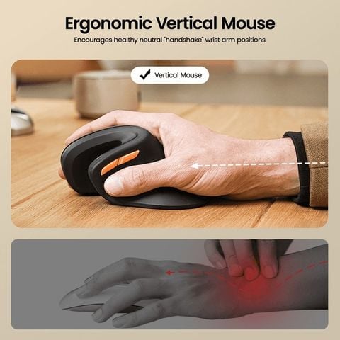 Chuột Công Thái Học ProtoArc EM11 NL & EM05 NL - Ergonomic, DPI 2400, Kết Nối 3 Thiết Bị, Sạc USB-C, Không Dây Bluetooth 
