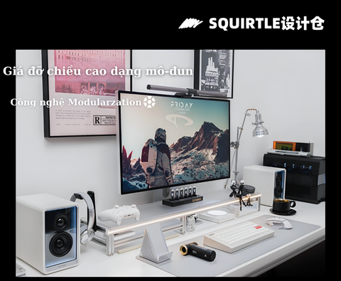  Kệ đỡ màn hình 9SPACE Modular Display Stand dạng, Khung nâng cao bằng nhôm Acrylic, Giá đỡ kim loại bền bỉ 