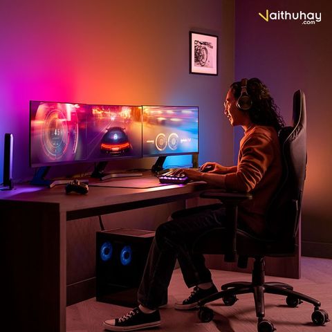  Đèn thông minh cảm ứng màu Philips Hue Play Gradient Lightstrip for PC 