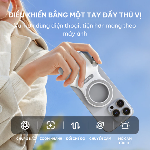  TELESIN Tay Cầm Chụp Ảnh Từ Tính Cho Điện Thoại Kèm Remote -  Chụp Ảnh Chuyên Nghiệp 360° 