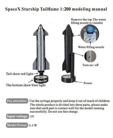  Mô hình tạo độ ẩm thiết kế trạm phóng tên lửa SpaceX NikolaToy™ 1/200 