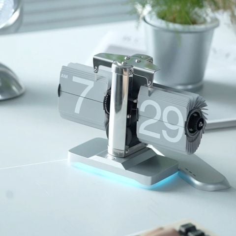  Đồng Hồ Tự Lật Phong Cách Retro Cổ Điển Có Tích Hợp Đèn Dưới Đế 
