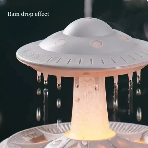  Máy khuếch tán tinh dầu hình UFO với công nghệ siêu âm tạo sương và đèn LED đa sắc 