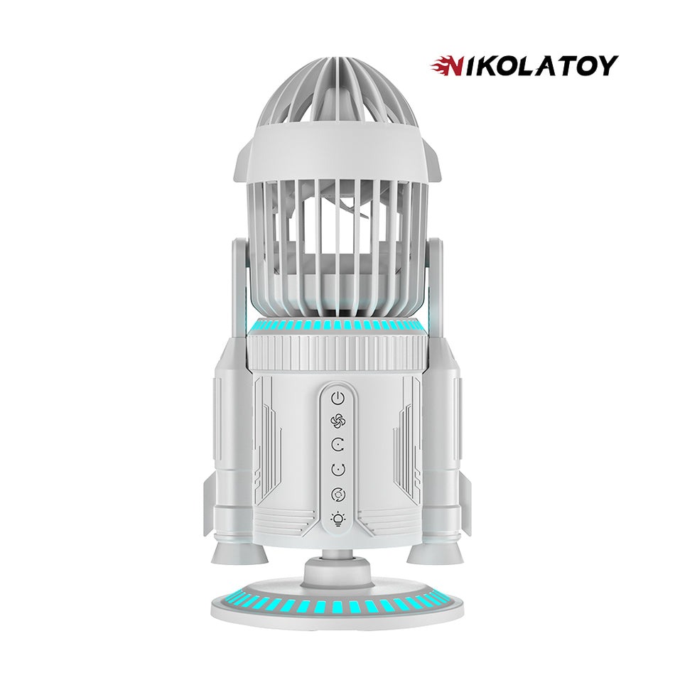  Quạt Để Bàn NIKOLATOY Hình Tên Lửa, Xoay 90°, Đổi Mới Phong Cách Nội Thất 
