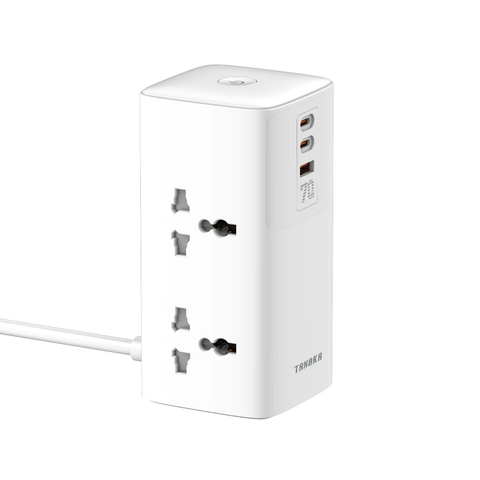  [HÀNG CÓ SẴN] Ổ Cắm Điện Cao Cấp Tanaka OD34026 – 3 Cổng Sạc Siêu Nhanh USB-C PD 70W & USB-A 30W, Tổng Công Suất 2500W 