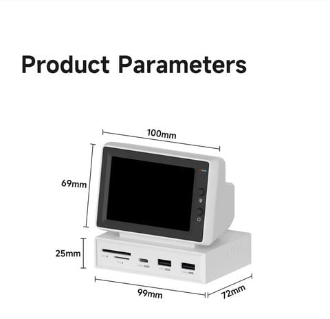  Docking Station Hagibis màn hình mini 3.5 inch IPS AIDA64 - Giám Sát CPU RAM HDD Thời Gian Thực, Hub USB-C Đa Năng Cho Laptop, PC 