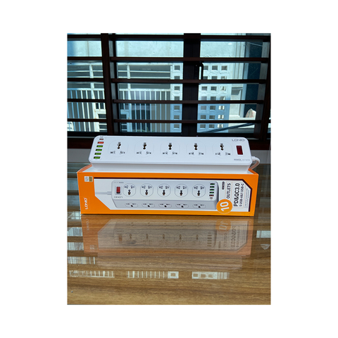  Ổ Cắm Điện Đa Năng LDNIO SC10610 - 10 Ổ Cắm + 6 Cổng Sạc USB & Type-C, Công Suất 2500W, Tự Ngắt An Toàn, Chống Cháy Chuẩn EU 