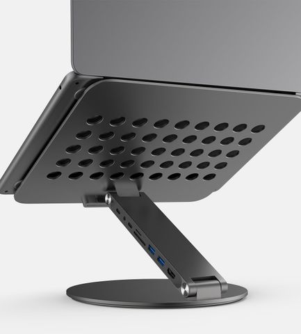  Giá đỡ laptop Kuxiu - Hub đa cổng tích hợp, Sạc nhanh PD 3.0, Giữ cho không gian làm việc gọn gàng 