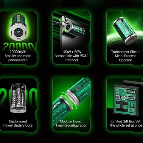  Sạc Dự Phòng Super Mushroom MFISH 40000mAh 