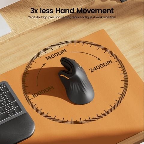  Chuột Công Thái Học ProtoArc EM11 NL & EM05 NL - Ergonomic, DPI 2400, Kết Nối 3 Thiết Bị, Sạc USB-C, Không Dây Bluetooth 