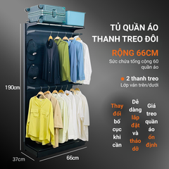 Kệ Tủ Quần Áo Module CloakBoard 9SPACE - Khung Sắt Tối Giản, Lưu Trữ Tiện Lợi
