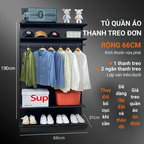  Kệ Tủ Quần Áo Module CloakBoard 9SPACE - Khung Sắt Tối Giản, Lưu Trữ Tiện Lợi 