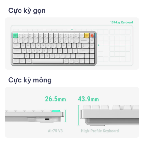  NuPhy Air75 V3 – Bàn Phím Cơ Low Profile Siêu Mỏng Mới Nhất Của NuPhy 