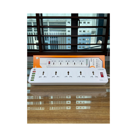  Ổ Cắm Điện Đa Năng LDNIO SC10610 - 10 Ổ Cắm + 6 Cổng Sạc USB & Type-C, Công Suất 2500W, Tự Ngắt An Toàn, Chống Cháy Chuẩn EU 