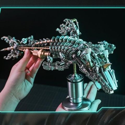  Mô Hình Cá Voi Cá Động Vật Cơ Khí DIY 3D Kim Loại Phong Cách Steam Punk 