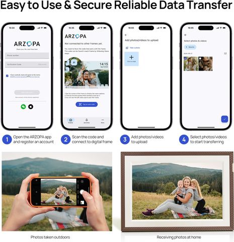  Khung hình ảnh kỹ thuật số ARZOPA 10.1 inch với 32GB 