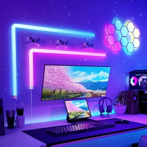  Đèn RGBIC hiệu ứng NID Glide dạng ống - Cho góc làm việc bừng sáng 