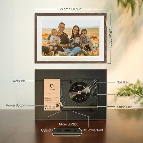  Khung hình ảnh kỹ thuật số ARZOPA 10.1 inch với 32GB 
